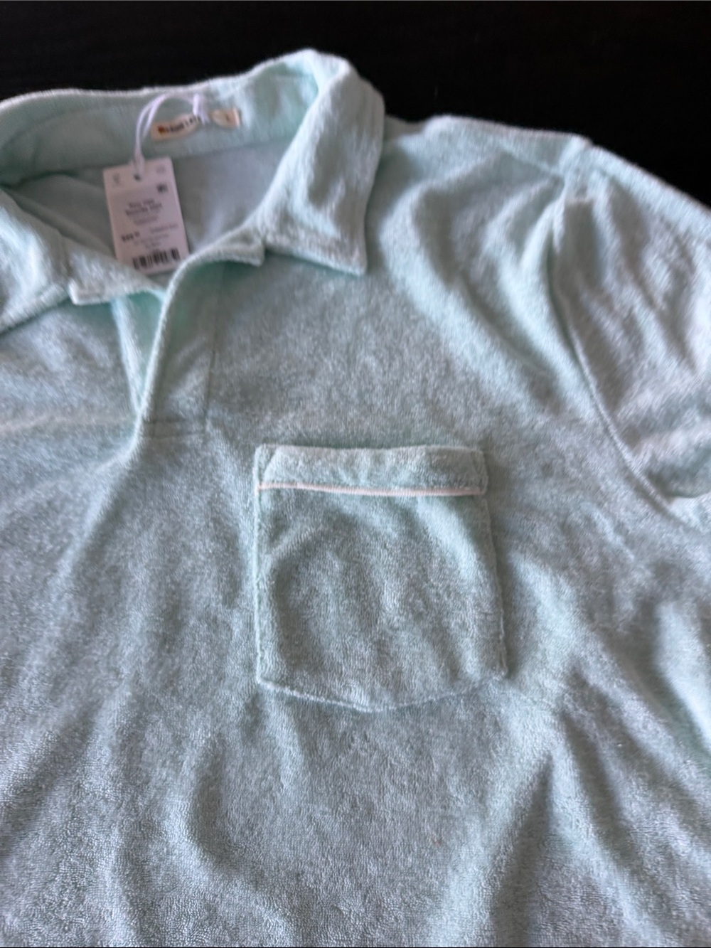 Marine Layer Light Seafoam Terry Polo Shirt NWT - Picture 5 of 5